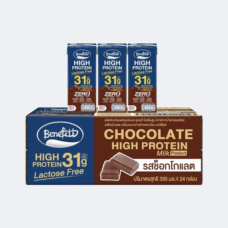 Benefitt High Protein Lactose Free UHT ลัง 24 กล่อง × 350 มล.